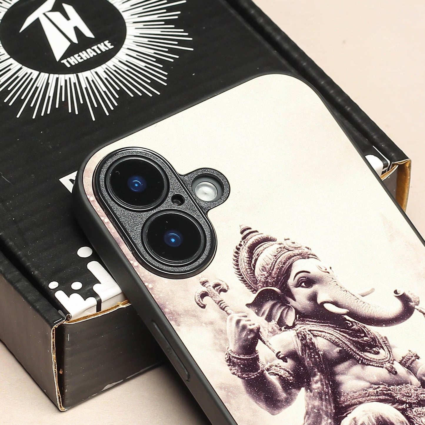 Ganesh ji 6th Designer Metal Back cover for Apple Iphone 16 Plus