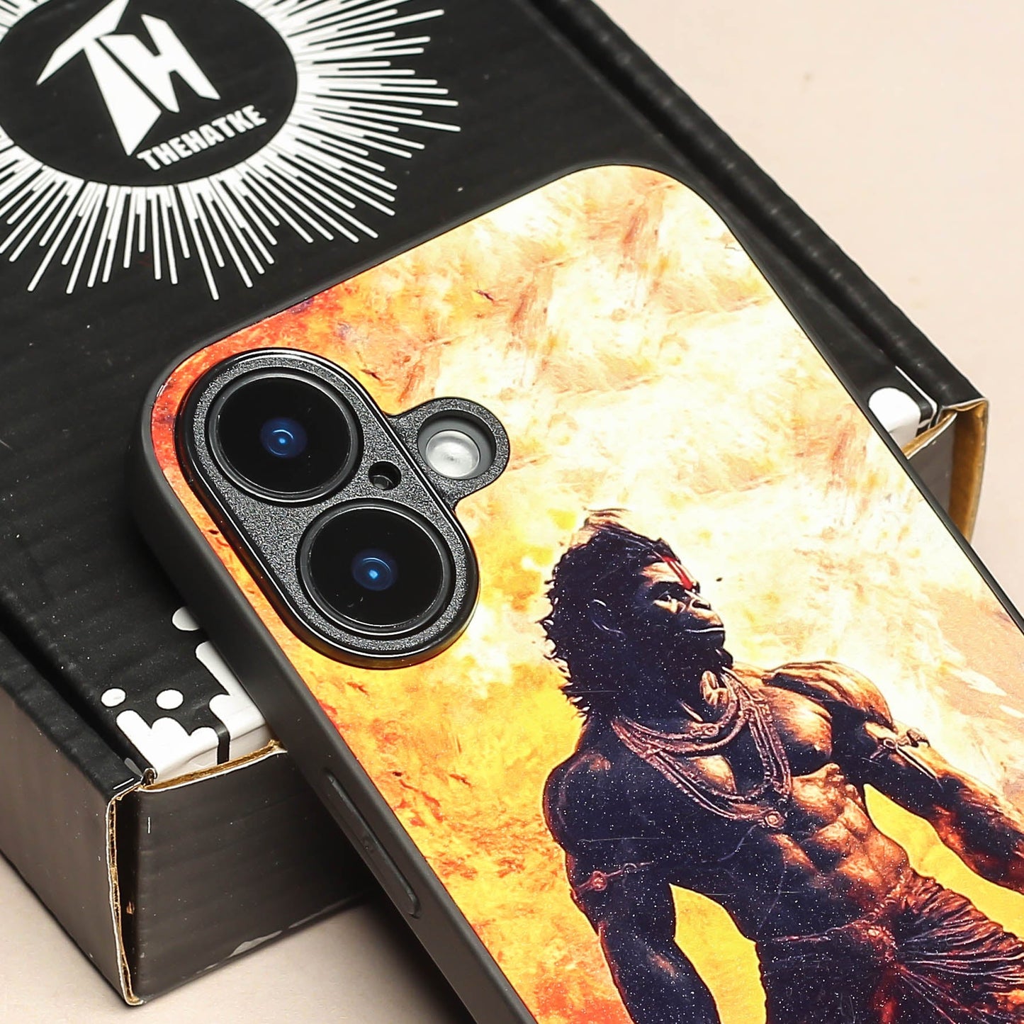 Hanuman ji 5th Designer Metal Back cover for Apple Iphone 16 Plus