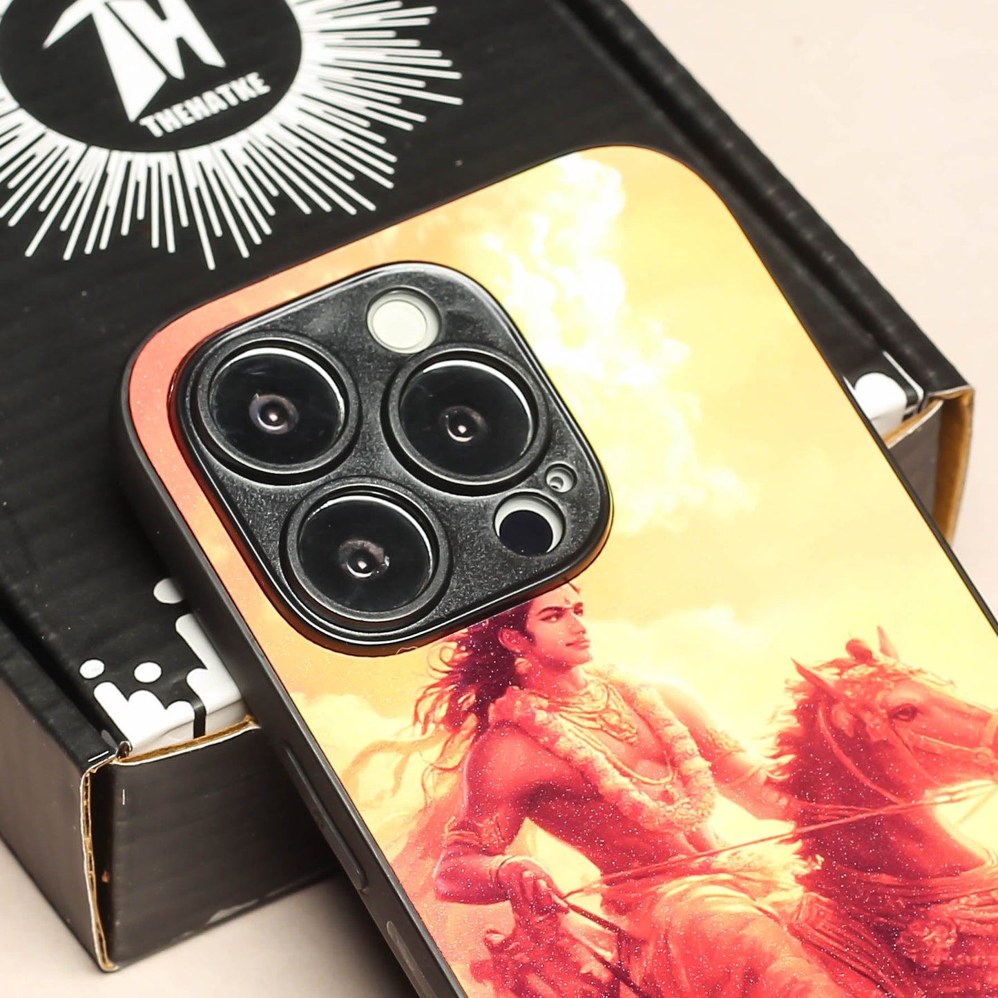 Krishna ji 5th Designer Metal Back cover for Apple Iphone 14 Pro