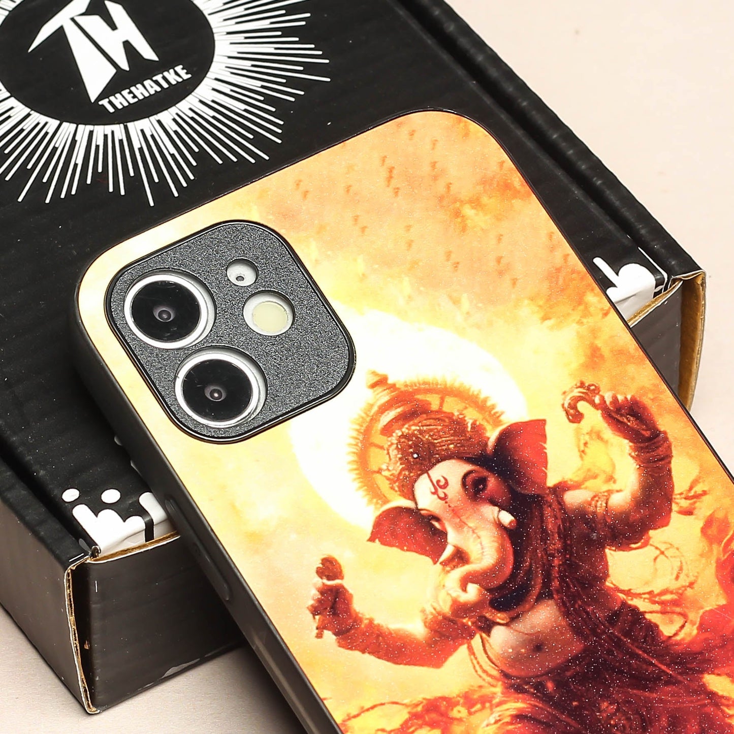 Ganesh ji 5th Designer Metal Back cover for Apple Iphone 12