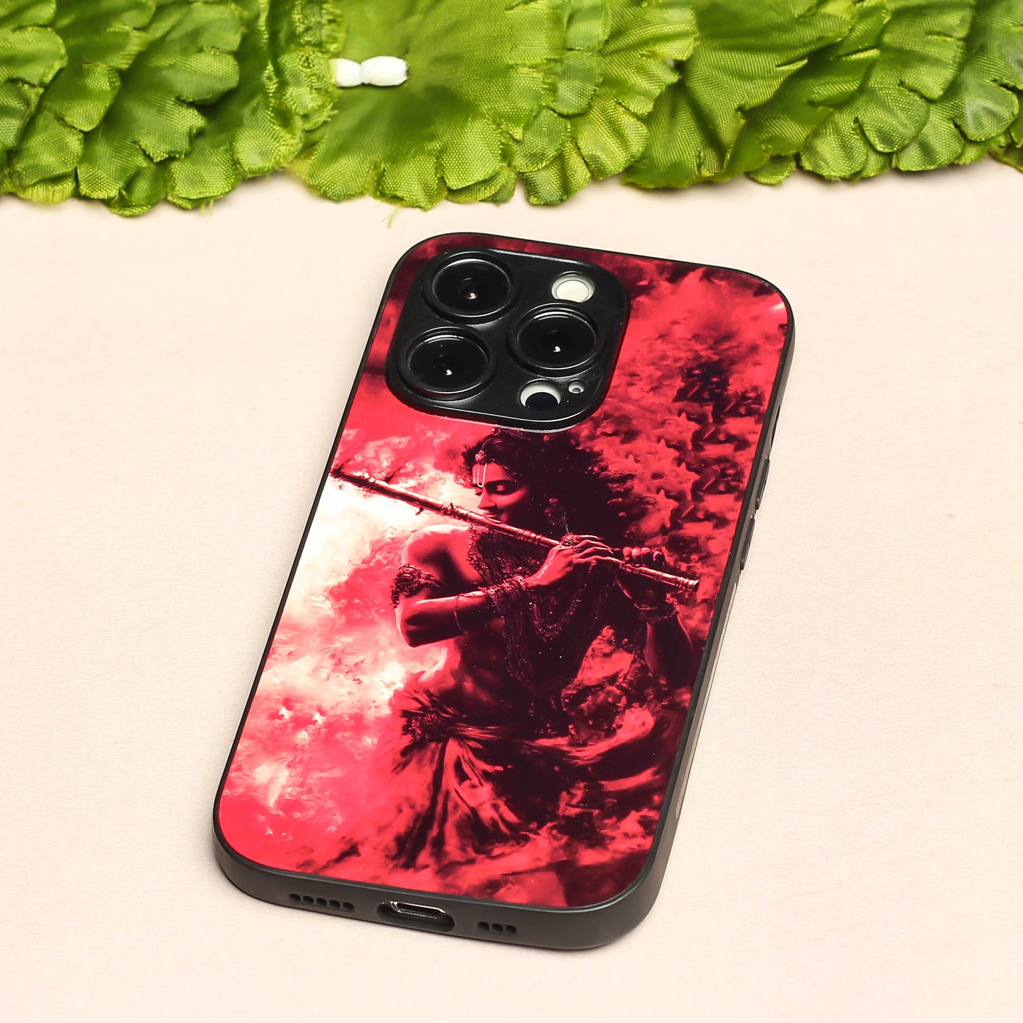 Krishna ji 4th Designer Metal Back cover for Apple Iphone 14 Pro