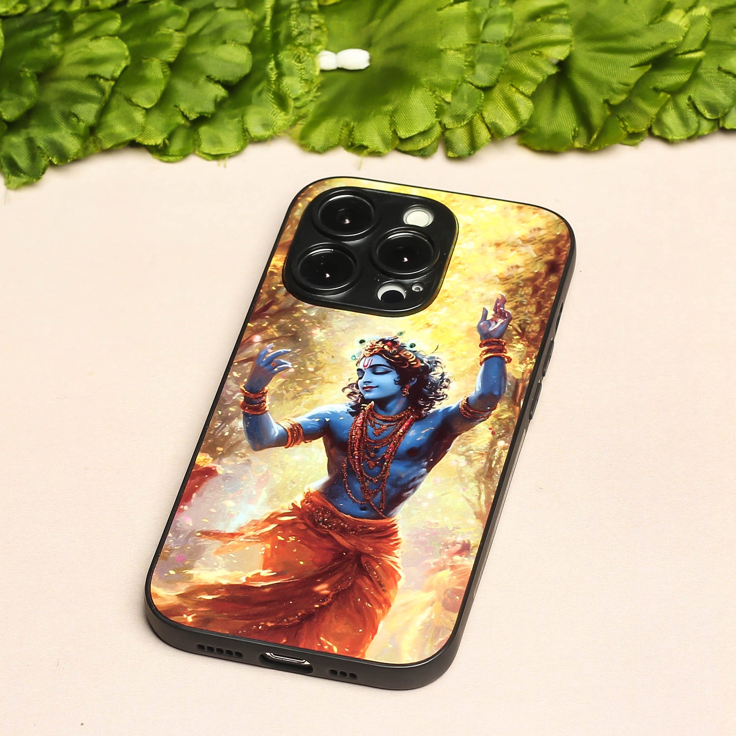 Krishna ji 3rd Designer Metal Back cover for Apple Iphone 15 Pro Max