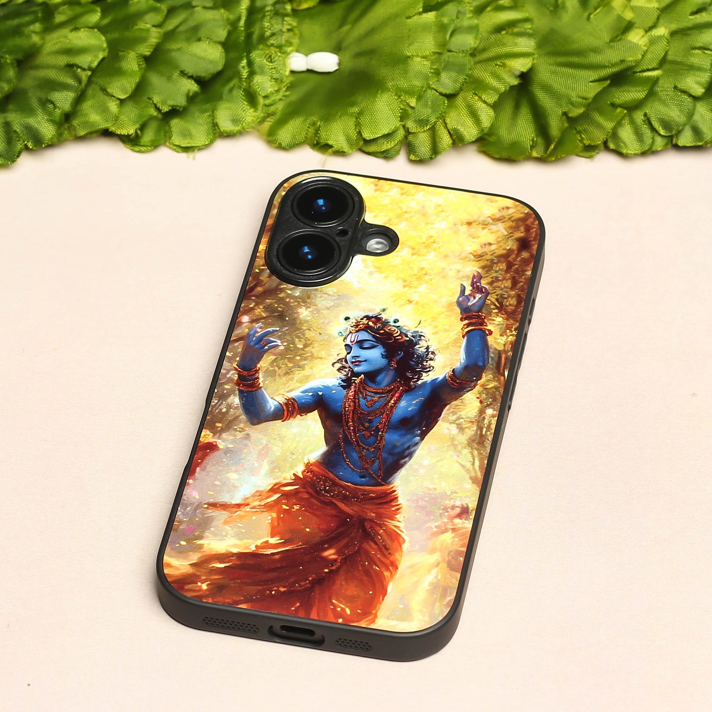 Krishna ji 3rd Designer Metal Back cover for Apple Iphone 16 Plus