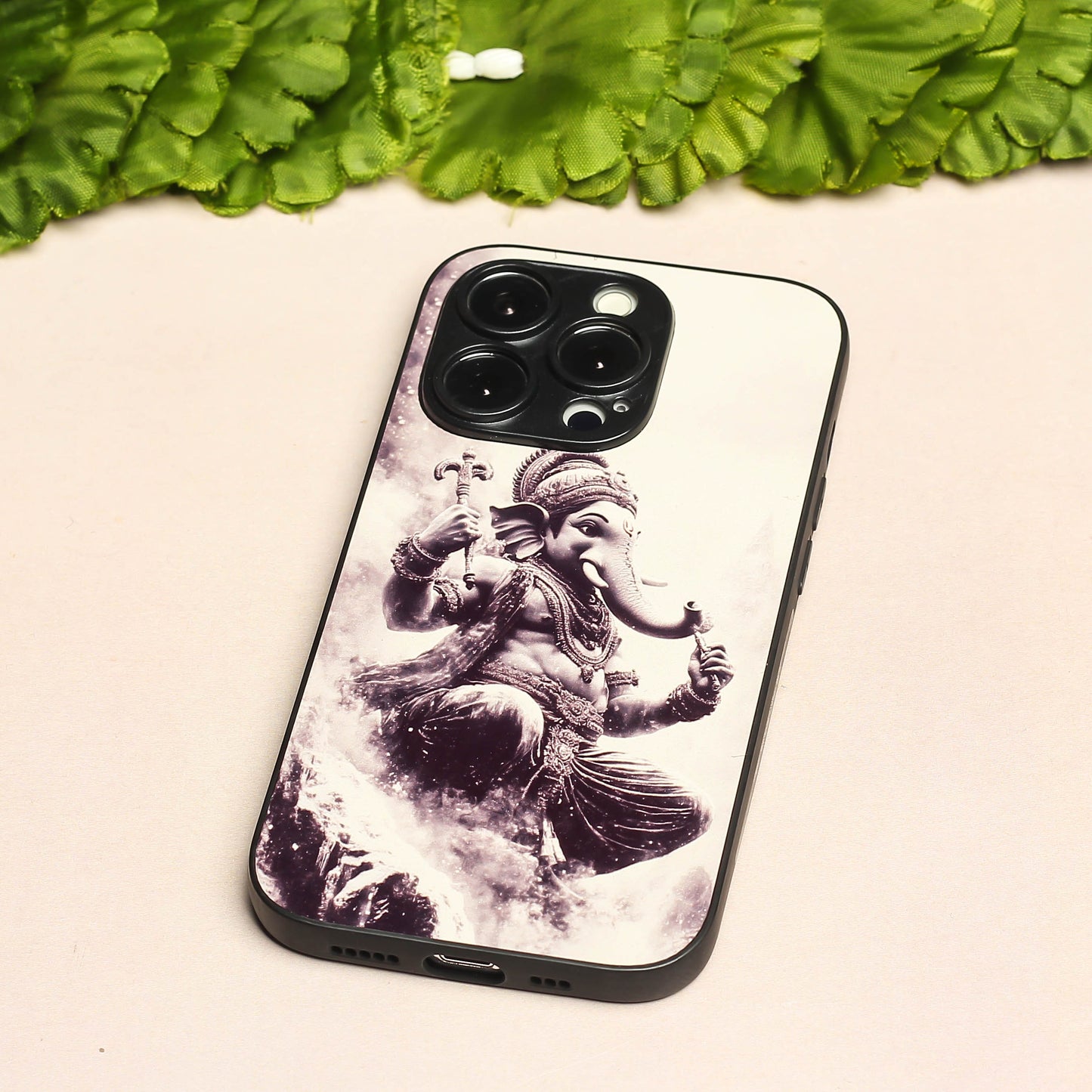 Ganesh ji 6th Designer Metal Back cover for Apple Iphone 16 Pro