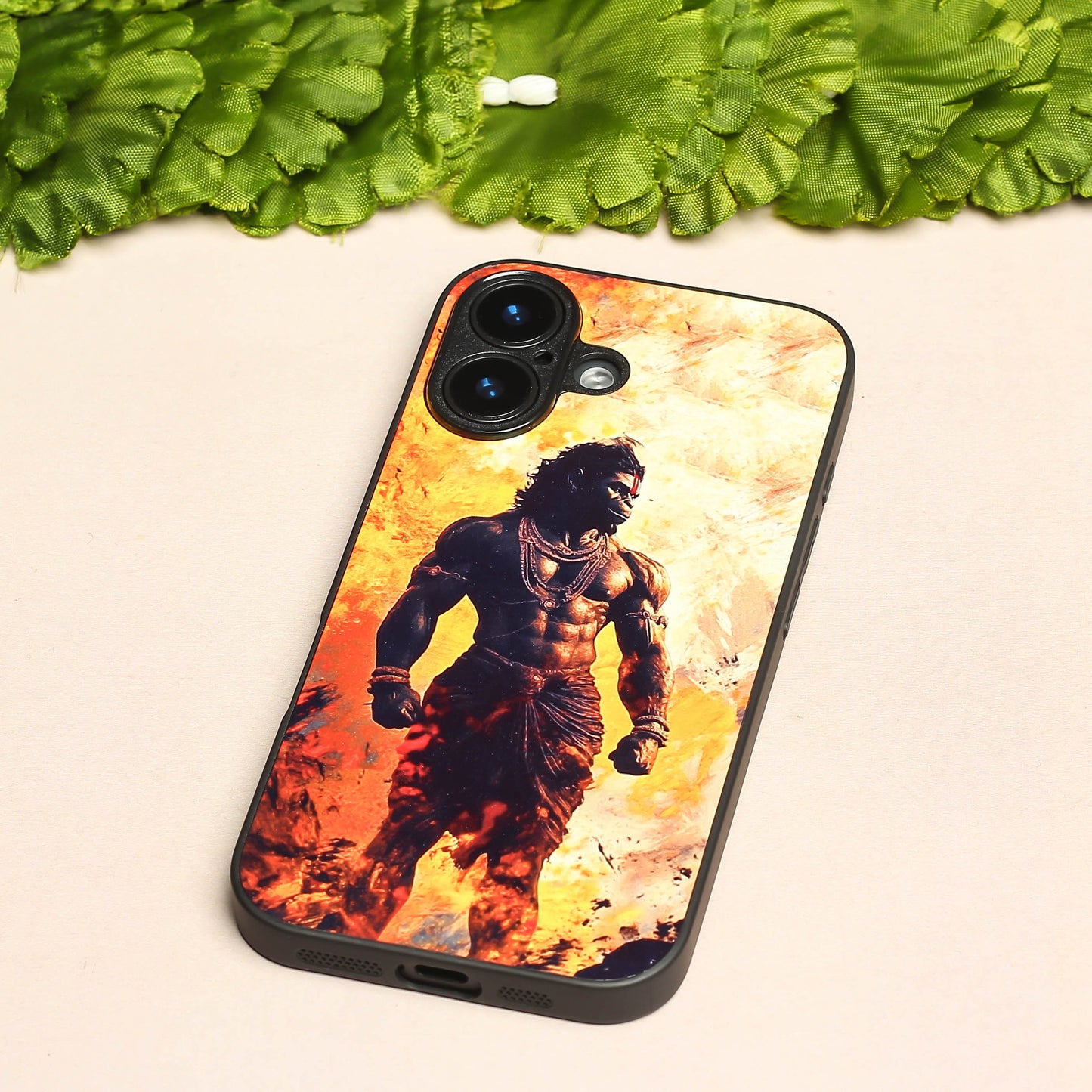 Hanuman ji 5th Designer Metal Back cover for Apple Iphone 16 Plus