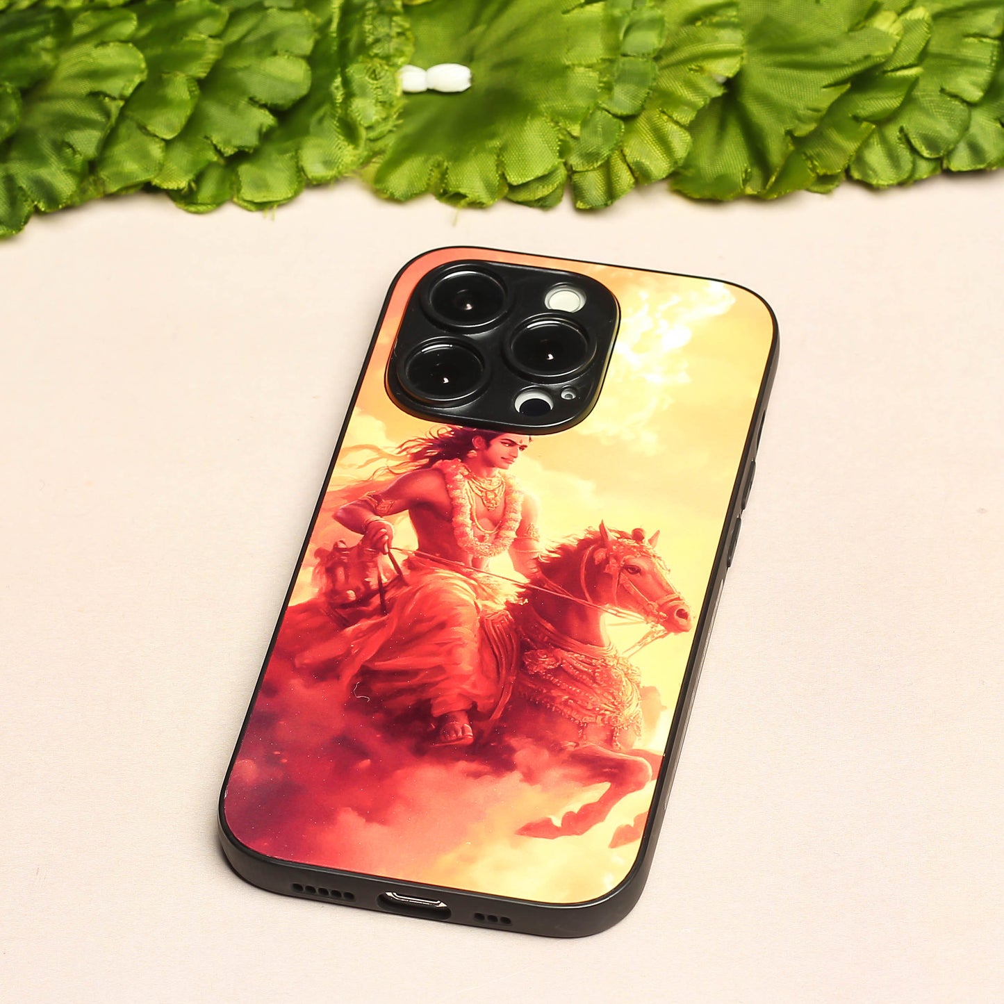 Krishna ji 5th Designer Metal Back cover for Apple Iphone 14 Pro