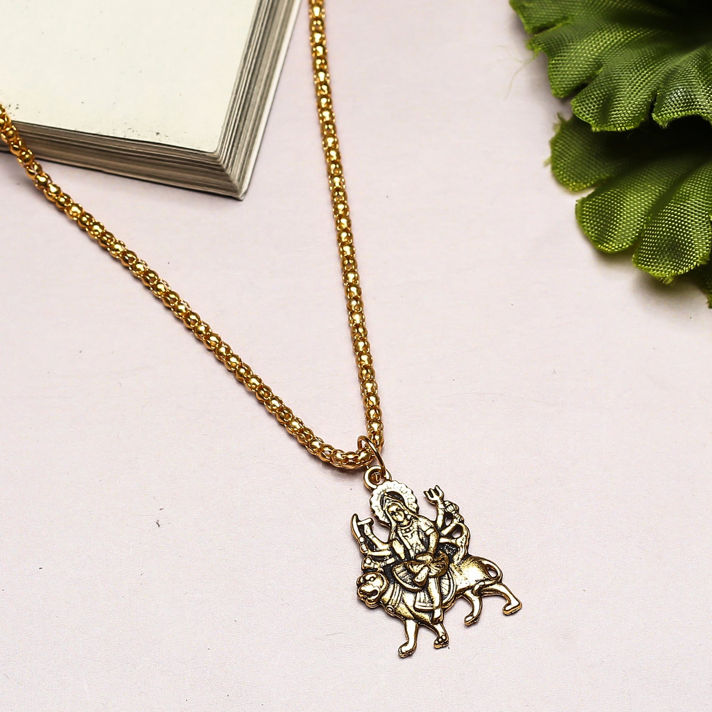Sherawali Mata Gold plated Locket and Chain set