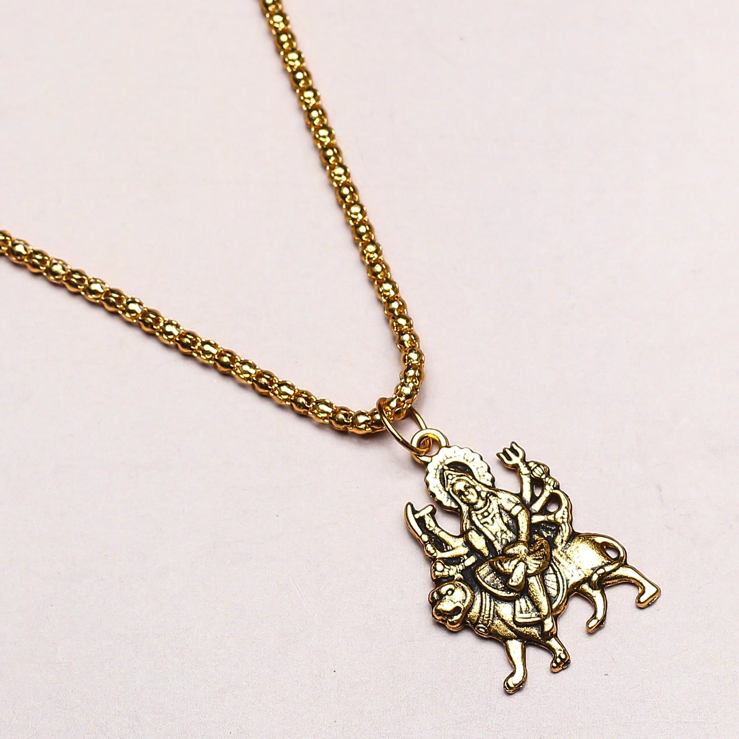 Sherawali Mata Gold plated Locket and Chain set