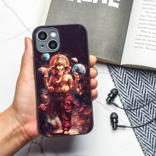 Ganesh ji 2nd Designer Metal Back cover for Apple Iphone 13