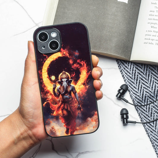 Ganesh ji 3rd Designer Metal Back cover for Apple Iphone 14