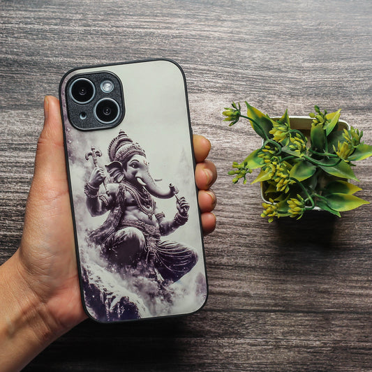 Ganesh ji 6th Designer Metal Back cover for Apple Iphone 15