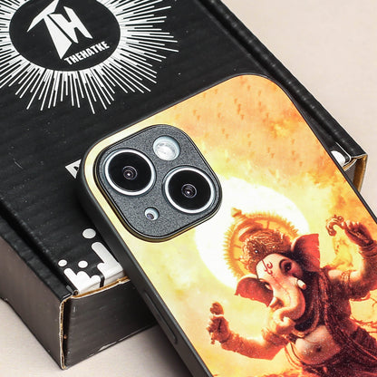 Ganesh ji 5th Designer Metal Back cover for Apple Iphone 15