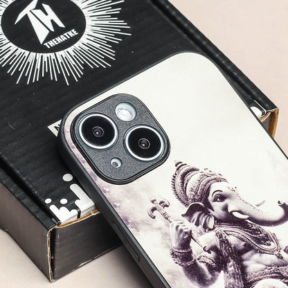 Ganesh ji 6th Designer Metal Back cover for Apple Iphone 15 Plus