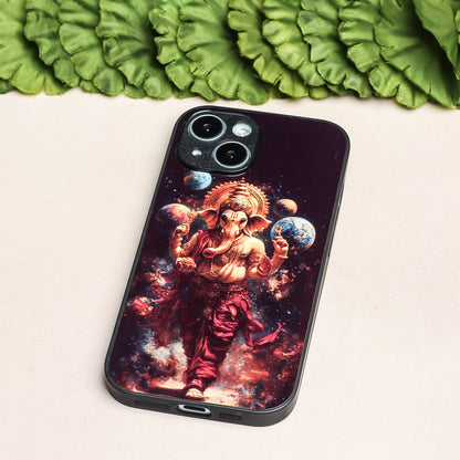Ganesh ji 2nd Designer Metal Back cover for Apple Iphone 15 Plus