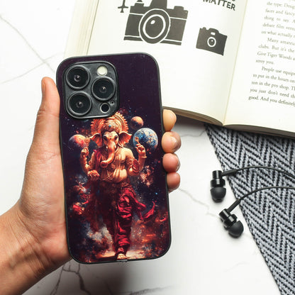 Ganesh ji 2nd Designer Metal Back cover for Apple Iphone 14 Pro