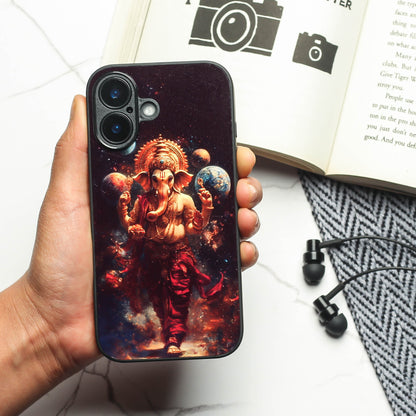 Ganesh ji 2nd Designer Metal Back cover for Apple Iphone 16 Plus
