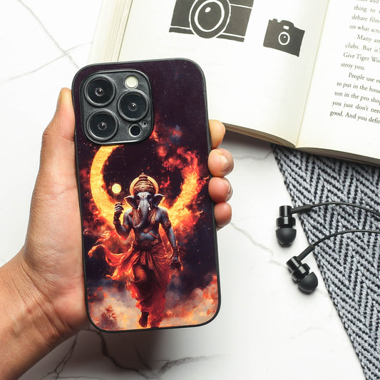Ganesh ji 3rd Designer Metal Back cover for Apple Iphone 13 Pro Max