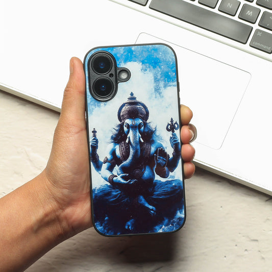 Ganesh ji 1st Designer Metal Back cover for Apple Iphone 16 Plus