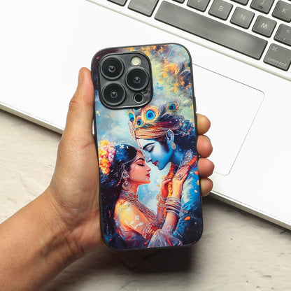 Radha Krishna Designer Metal Back cover for Apple Iphone 15 Pro