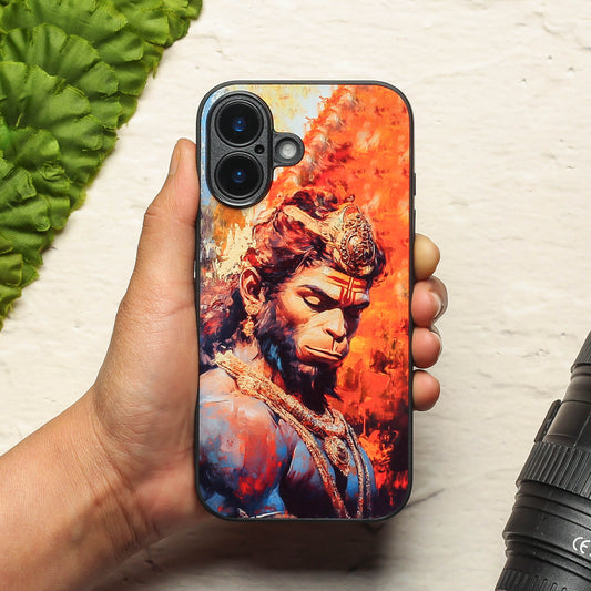 Hanuman ji 4th Designer Metal Back cover for Apple Iphone 16 Plus