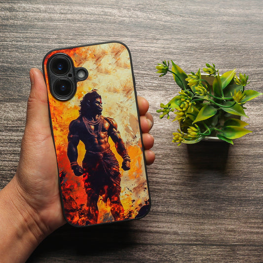 Hanuman ji 5th Designer Metal Back cover for Apple Iphone 16 Plus