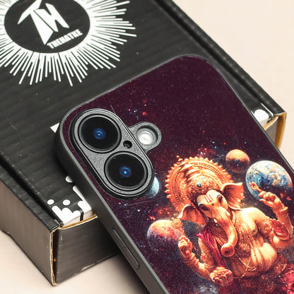 Ganesh ji 2nd Designer Metal Back cover for Apple Iphone 16 Plus