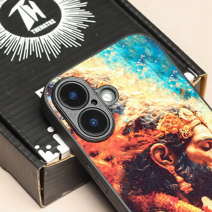Hanuman ji 3rd Designer Metal Back cover for Apple Iphone 16 Plus