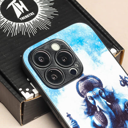 Ganesh ji 1st Designer Metal Back cover for Apple Iphone 14 Pro