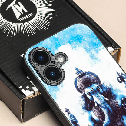 Ganesh ji 1st Designer Metal Back cover for Apple Iphone 16 Plus