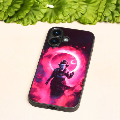Ganesh ji 4th Designer Metal Back cover for Apple Iphone 16 Plus