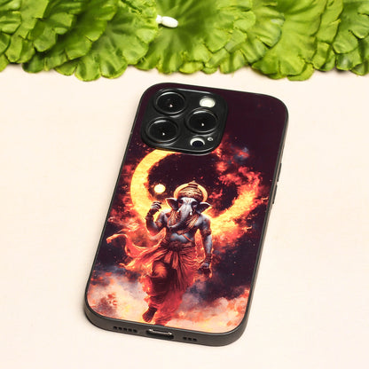 Ganesh ji 3rd Designer Metal Back cover for Apple Iphone 15 Pro Max