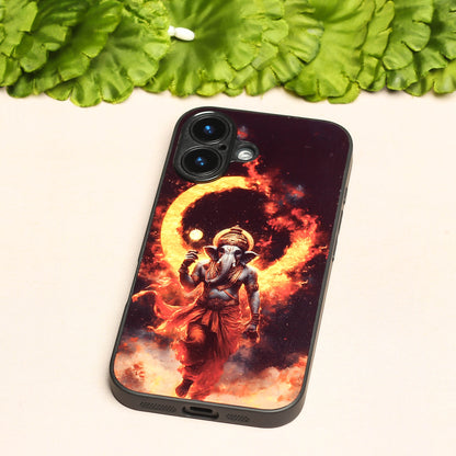 Ganesh ji 3rd Designer Metal Back cover for Apple Iphone 16 Plus