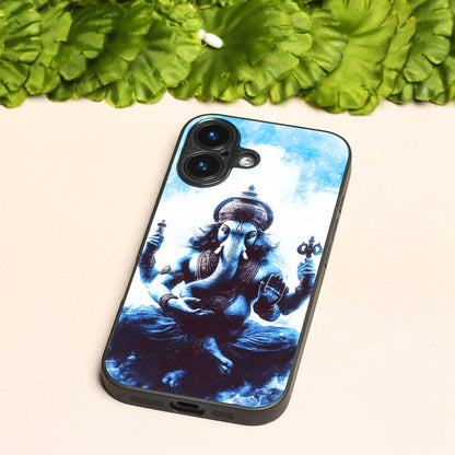 Ganesh ji 1st Designer Metal Back cover for Apple Iphone 16 Plus