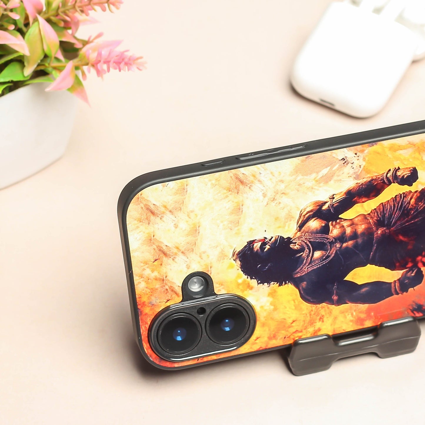 Hanuman ji 5th Designer Metal Back cover for Apple Iphone 16 Plus