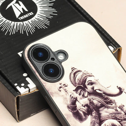 Ganesh ji 6th Designer Metal Back cover for Apple Iphone 16 Plus