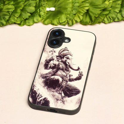Ganesh ji 6th Designer Metal Back cover for Apple Iphone 16 Plus