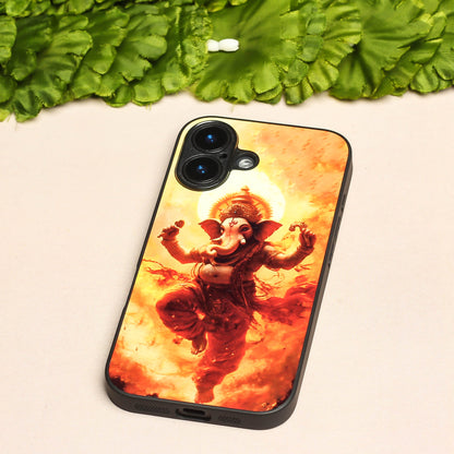 Ganesh ji 5th Designer Metal Back cover for Apple Iphone 16 Plus